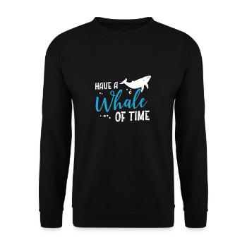Observation des baleines Amusez-vous avec une baleine du temps - Sweat-shirt Unisexe - noir - Devant - Alina (178cm) & Michal (187cm)