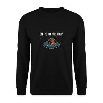Lustiges Otter Space Wortspiel zu Otter Space für - Unisex Pullover - Schwarz - Vorne - Alina (178cm) & Michal (187cm)