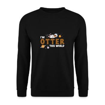 Otter This World Funny otter in space for - Unisex Sweatshirt - black - Front - Alina (178cm) & Michal (187cm)