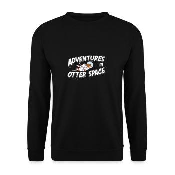 Coole Abenteuer im Otter Space Otter Astronaut Sea - Unisex Pullover - Schwarz - Vorne - Alina (178cm) & Michal (187cm)