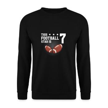 Football Star 7 American Football zum 7. - Unisex Pullover - Schwarz - Vorne - Alina (178cm) & Michal (187cm)