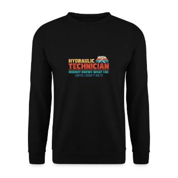 Funny, no one knows what I'm doing until I - Unisex Sweatshirt - black - Front - Alina (178cm) & Michal (187cm)