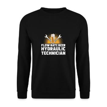 Fun beer with hydraulic - Unisex Sweatshirt - black - Front - Alina (178cm) & Michal (187cm)