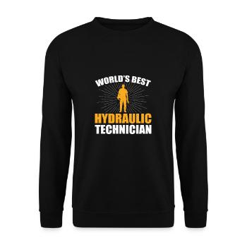 Fantastic world's best hydraulic technician, - Unisex Sweatshirt - black - Front - Alina (178cm) & Michal (187cm)