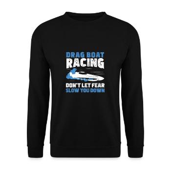 Fantastisches Schnellboot-Drag-Boat-Rennen für - Unisex Pullover - Schwarz - Vorne - Alina (178cm) & Michal (187cm)