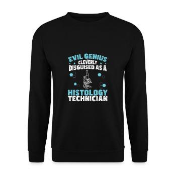 Evil Genius Funny Histology Humor For Histologists - Unisex Pullover - Schwarz - Vorne - Alina (178cm) & Michal (187cm)