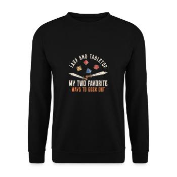 LARP And Tabletop Favorite Ways To Geek Out - Unisex Sweatshirt - black - Front - Alina (178cm) & Michal (187cm)