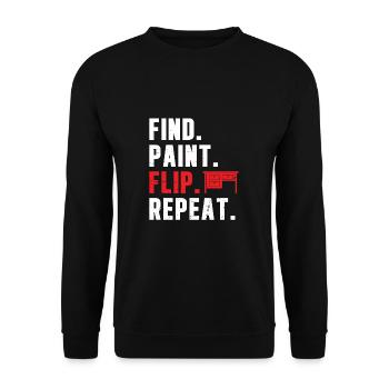 Find Paint Lustige Möbel Flipper umdrehen - Unisex Pullover - Schwarz - Vorne - Alina (178cm) & Michal (187cm)