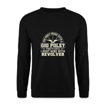 You Hunt Frogs With The Gig Pole Funny Frog - Unisex Sweatshirt - black - Front - Alina (178cm) & Michal (187cm)