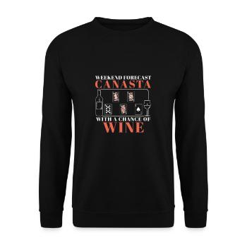 Weekend Forecast Funny Canasta Card Game For - Unisex Pullover - Schwarz - Vorne - Alina (178cm) & Michal (187cm)