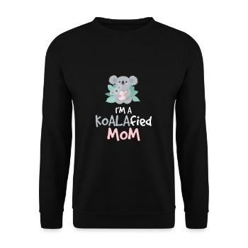 Funny Koalafied Mom Sarcasm A Koala Bear Animal - Unisex Sweatshirt - black - Front - Alina (178cm) & Michal (187cm)