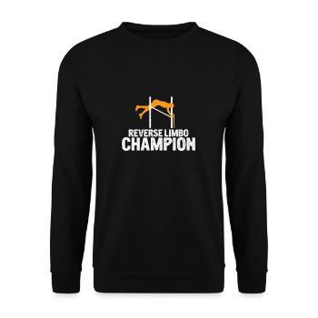 Reverse Limbo Champion Lustiges Stabspringen - Unisex Pullover - Schwarz - Vorne - Alina (178cm) & Michal (187cm)