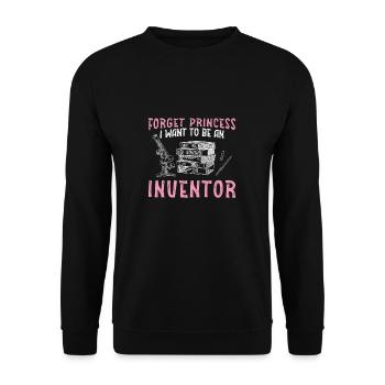 Forget Princess Funny Invention Lover For A Future - Unisex Sweatshirt - black - Front - Alina (178cm) & Michal (187cm)