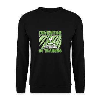 Drôle d’inventeur en formation pour une robotique du futur - Sweat-shirt Unisexe - noir - Devant - Alina (178cm) & Michal (187cm)