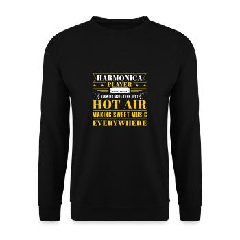Harmonica blows more than just hot air - Unisex Sweatshirt - black - Front - Alina (178cm) & Michal (187cm)