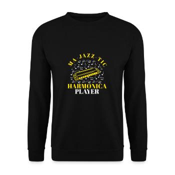 Harmonica Ma-Jazz-Tic harmonica player - Unisex Sweatshirt - black - Front - Alina (178cm) & Michal (187cm)