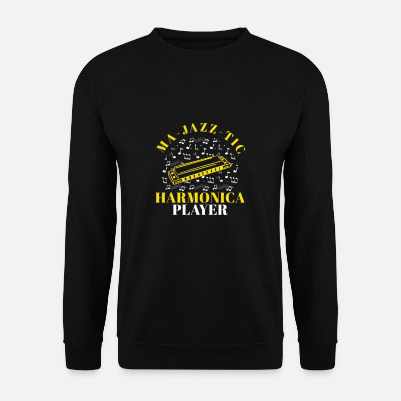 Harmonica Ma-Jazz-Tic harmonica player - Unisex Sweatshirt - black