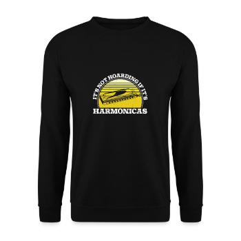 L’harmonica ne thésaurise pas si c’est drôle d’harmonicas - Sweat-shirt Unisexe - noir - Devant - Alina (178cm) & Michal (187cm)