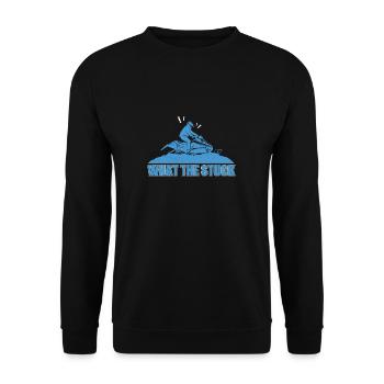 What The Stuck Funny Snowmobile Riding Motor Sled - Unisex Sweatshirt - black - Front - Alina (178cm) & Michal (187cm)