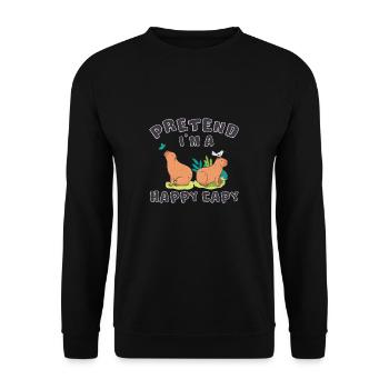 Funny Capybara Humor For A Happy Capy Largest - Unisex Sweatshirt - black - Front - Alina (178cm) & Michal (187cm)