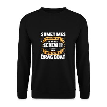 Funny Speedboat Drag Boat Racing A Cool Speed - Unisex Sweatshirt - black - Front - Alina (178cm) & Michal (187cm)