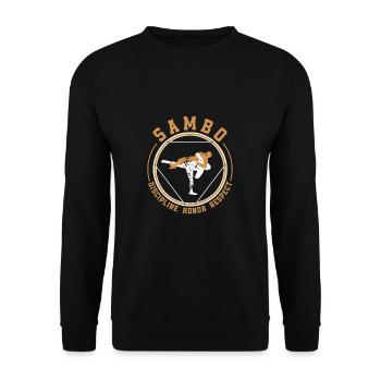Grande discipline de Sambo Honneur Respect Sambo russe - Sweat-shirt Unisexe - noir - Devant - Alina (178cm) & Michal (187cm)