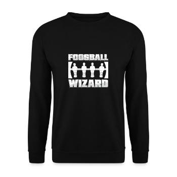 Awesome Foosball Wizard Ein Tischfußballspieler - Unisex Pullover - Schwarz - Vorne - Alina (178cm) & Michal (187cm)