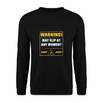 Un drôle d’avertissement qui ressemble à un - Sweat-shirt Unisexe - noir - Devant - Alina (178cm) & Michal (187cm)