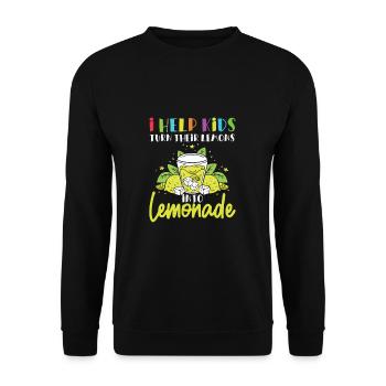 Children's therapist lemons for lemonade occupational therapy - Unisex Sweatshirt - black - Front - Alina (178cm) & Michal (187cm)