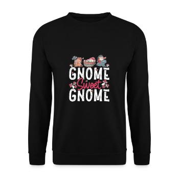 Gnome Jardinage Gnome Doux Gnome Funny Garden - Sweat-shirt Unisexe - noir - Devant - Alina (178cm) & Michal (187cm)