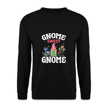 Gnome Jardinage Gnome Doux Gnome Funny Garden - Sweat-shirt Unisexe - noir - Devant - Alina (178cm) & Michal (187cm)