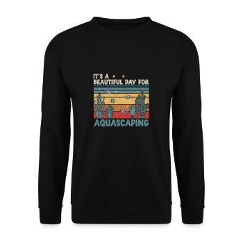 It's a beautiful day Fun aquascaping - Unisex Sweatshirt - black - Front - Alina (178cm) & Michal (187cm)