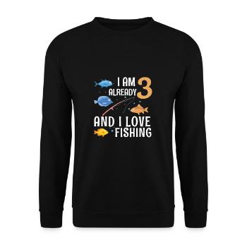 I Am Already 3 And I Love Fishing 3 Years Old 3rd - Sweat-shirt Unisexe - noir - Devant - Alina (178cm) & Michal (187cm)