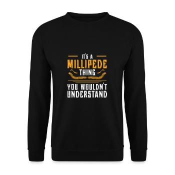 Funny, it's a centipede thing, - Unisex Sweatshirt - black - Front - Alina (178cm) & Michal (187cm)