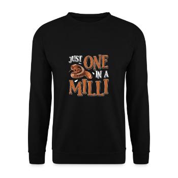 C’est drôle, juste un à un milli pour les arthropodes, - Sweat-shirt Unisexe - noir - Devant - Alina (178cm) & Michal (187cm)