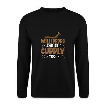Funny centipedes can also be used for a - Unisex Sweatshirt - black - Front - Alina (178cm) & Michal (187cm)