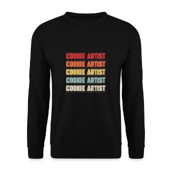 Retro Vintage Dekorieren Kekse für Kekse - Unisex Pullover - Schwarz - Vorne - Alina (178cm) & Michal (187cm)