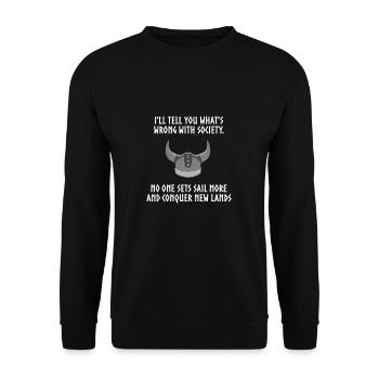 Les chaloupes de la Viking Society conquièrent des terres - Sweat-shirt Unisexe - noir - Devant - Alina (178cm) & Michal (187cm)