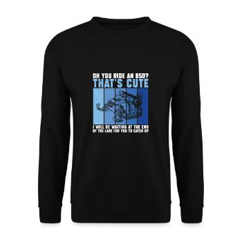 You Ride And 850? Funny Snowmobile Riding Motor - Unisex Sweatshirt - black - Front - Alina (178cm) & Michal (187cm)