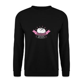 Sourdough Queen Lustiges Sauerteigbrotbacken für - Unisex Pullover - Schwarz - Vorne - Alina (178cm) & Michal (187cm)