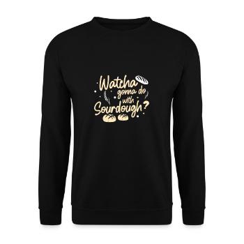 Drôle de montre va faire avec le levain A - Sweat-shirt Unisexe - noir - Devant - Alina (178cm) & Michal (187cm)