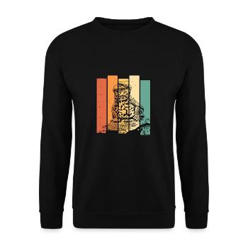 Uromastyx Agame Shirt bunt Retro Dabb Lizard - Unisex Pullover - Schwarz - Vorne - Alina (178cm) & Michal (187cm)