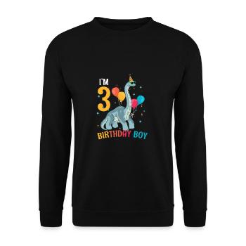 Je suis 3 anniversaire garçon brachiosaure 3 ans 3ème - Sweat-shirt Unisexe - noir - Devant - Alina (178cm) & Michal (187cm)