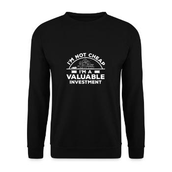 Insurance Agent Valuable Investment Funny Life - Unisex Pullover - Schwarz - Vorne - Alina (178cm) & Michal (187cm)