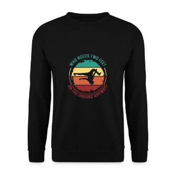 Tromper les deux pieds sur le sol drôle - Sweat-shirt Unisexe - noir - Devant - Alina (178cm) & Michal (187cm)