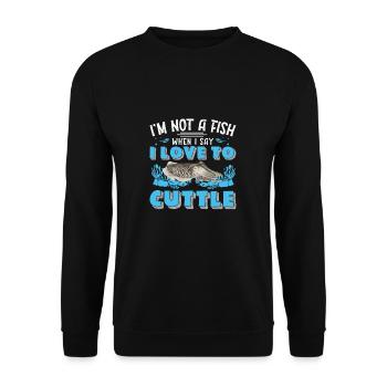 Funny that I'm not a fish when I say - Unisex Sweatshirt - black - Front - Alina (178cm) & Michal (187cm)
