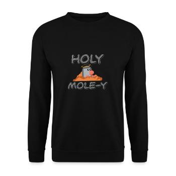 Funny Holy Mole-y Mole Problems For A Chemistry - Unisex Pullover - Schwarz - Vorne - Alina (178cm) & Michal (187cm)