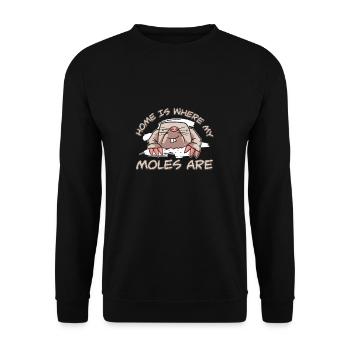 Funny Home Is Where My Moles Are For Chemistry - Unisex Sweatshirt - black - Front - Alina (178cm) & Michal (187cm)