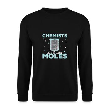 Funny Chemists Do It With Moles For Chemistry Mole - Unisex Pullover - Schwarz - Vorne - Alina (178cm) & Michal (187cm)