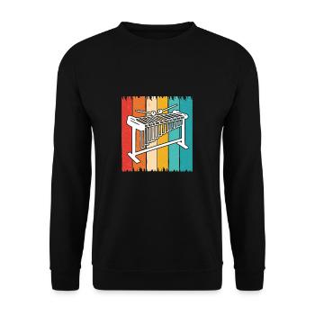 Vintage-Vibraphoninstrument Ein Vibraphonist, - Unisex Pullover - Schwarz - Vorne - Alina (178cm) & Michal (187cm)